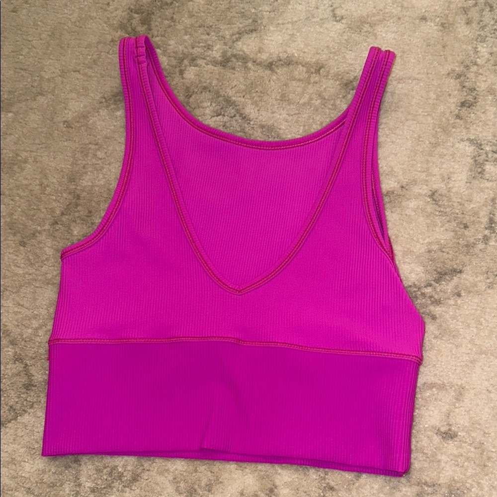 Pink Lululemon Power Ribbed Ribbed Tank - Picture 3 of 3